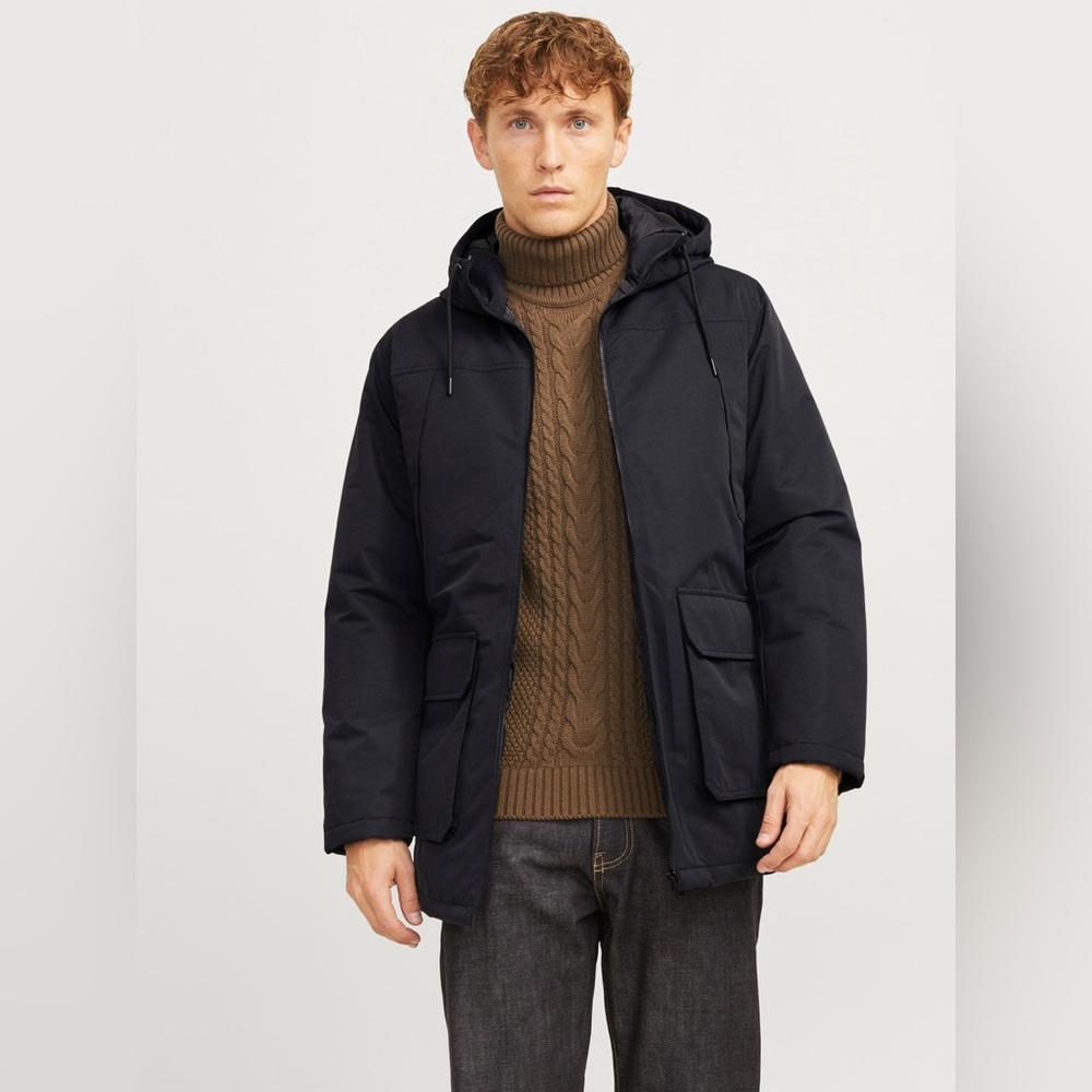 Jack and Jones Men's Black Puffer Jacket